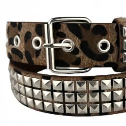 Women Camouflage Leopard Belts Heavy Metal Belt Y2K Rivet Inlay Faux Leather Belt Punk Hip Hop Rock Air Eye Jeans Decoration