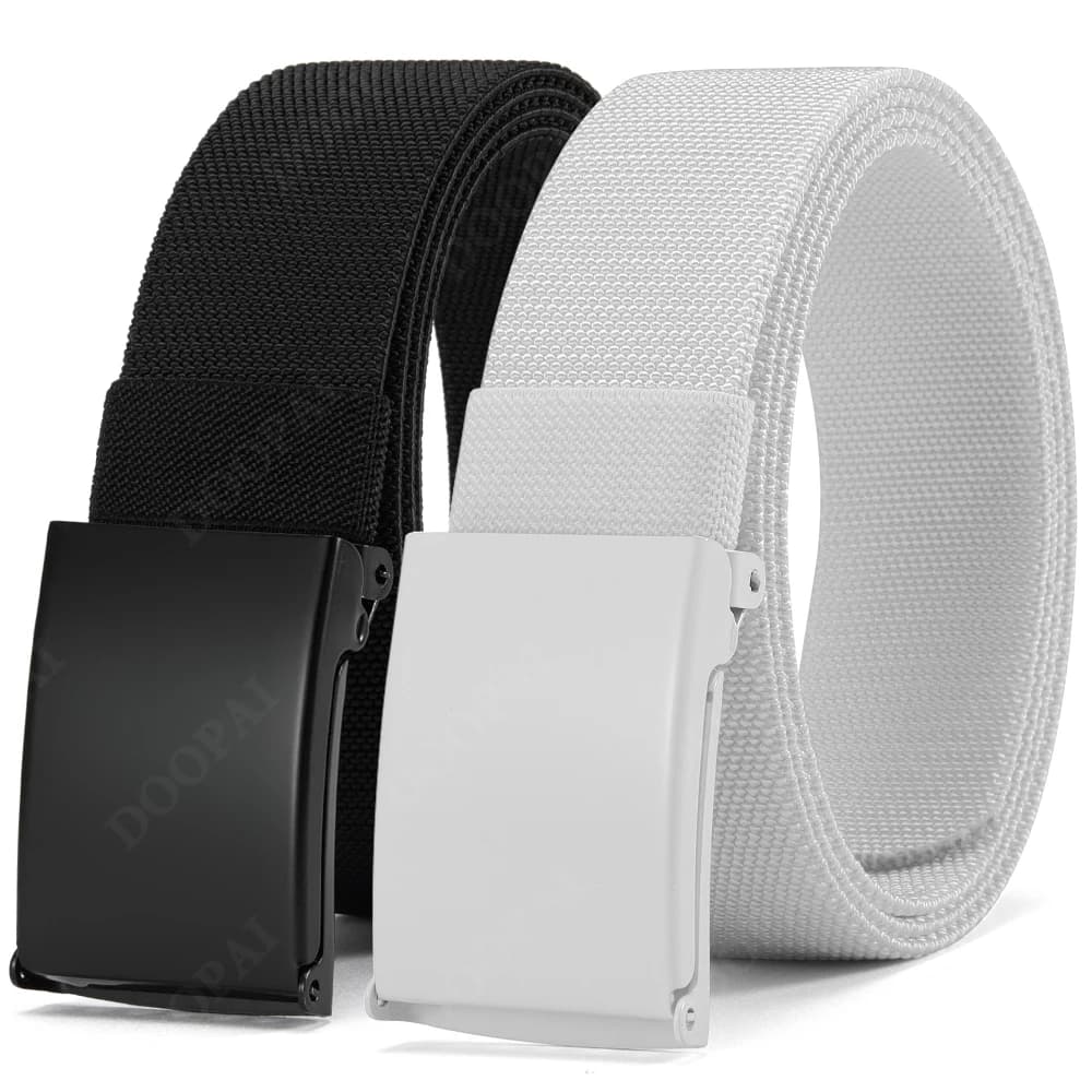 2PCS Men's and Women's Belt Military Nylon Adjustable Belt Outdoor Travel Tactical Belt, Metal Buckle Pants 125cm