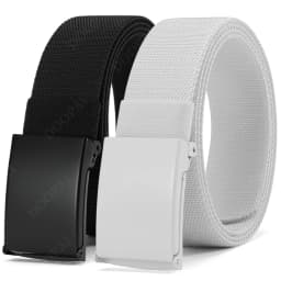 2PCS Men's and Women's Belt Military Nylon Adjustable Belt Outdoor Travel Tactical Belt, Metal Buckle Pants 125cm