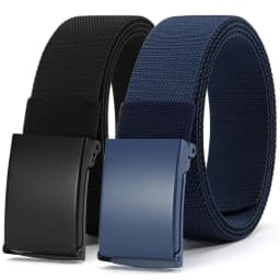 2PCS Men's and Women's Belt Military Nylon Adjustable Belt Outdoor Travel Tactical Belt, Metal Buckle Pants 125cm
