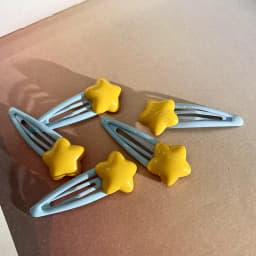 1/2/5 Pcs Y2K Hairpin Yellow Star Designs Bangs Side Clip Blue BB Barrettes Hair Snap Clips Summer Girls Hair Accessories