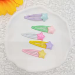 1/2/5 Pcs Y2K Hairpin Yellow Star Designs Bangs Side Clip Blue BB Barrettes Hair Snap Clips Summer Girls Hair Accessories