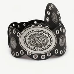1pc Vintage Style Women'S Faux PU Belt with Oval Rivet Buckle Waistband Vintage Personalized Belts