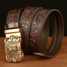 Genuine Leather Belts Men's Belt, Personalized Punk Fashion, Carved High-End Fashion Luxury Brand Belts for Women