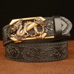 Genuine Leather Belts Men's Belt, Personalized Punk Fashion, Carved High-End Fashion Luxury Brand Belts for Women