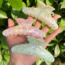 Creative Starfish Acetate Rhinestone Hair Claw Claw for Women Fashion Gradient Color Ponytail Hairpin Hair Accessories Tool