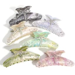 Creative Starfish Acetate Rhinestone Hair Claw Claw for Women Fashion Gradient Color Ponytail Hairpin Hair Accessories Tool