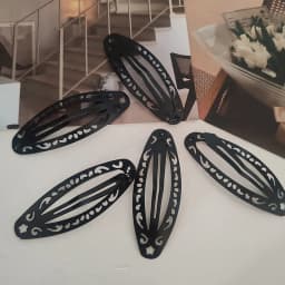 5PC Cute Retro Black BB Hairpins Hollow Hair Clips Simple Classical Design for Girls Hair Accessories Party Holiday O