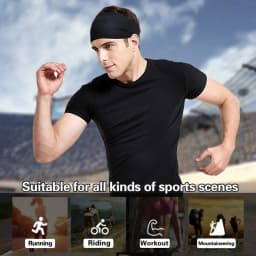 1/2Pcs Sports Headband for Men Fitness Sports Satin Head Band with Elasticity Yoga Sweat-Absorbent Headbands for Women and Men