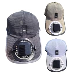 Summer Men Women Fan Baseball Hat Sun Block Baseball Hat with Solar Fan USB Charging Fan Breathable UV Block Outdoor Sunhats