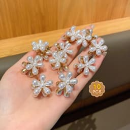 10 alloy rhinestone hair clips, fashionable small grab hair accessories