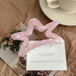 1pc transparent starry colorful PVC hollow hair grab large size hair clip grab clip shark clip.