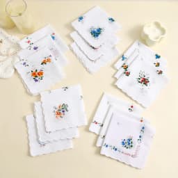 12 Packs of Women's Pure Cotton Printed Handkerchiefs, Pure Cotton Handkerchiefs, Wedding Bride Souvenirs, Flap Pocket Pants Sca