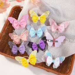 RAINBOW BOWS 3.15'' Glitter Butterfly Hair Clips for Women Girls Hairpins Children Cute Barrettes Kids Head Accessories 2Pcs/lot