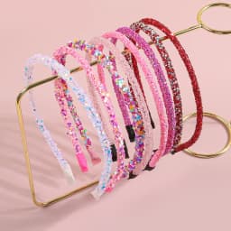 8pcs Valentine's Day Headbands for Girls Love Pink Red Hairband Glitter Headbands Headwear Girls Kids Party Hair Accessories