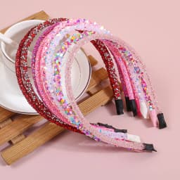 8pcs Valentine's Day Headbands for Girls Love Pink Red Hairband Glitter Headbands Headwear Girls Kids Party Hair Accessories