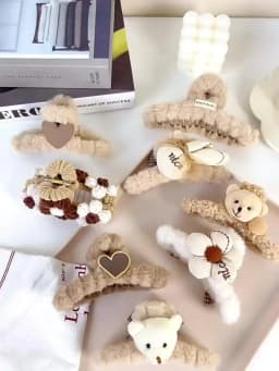 Winter Plush Hair Claw For Women Girls Sweet Hair Ornament Long Thich Hair Hairpin Headband Hair Clip Fashion Hair Accessories