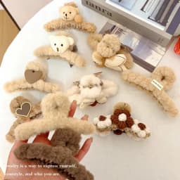 Winter Plush Hair Claw For Women Girls Sweet Hair Ornament Long Thich Hair Hairpin Headband Hair Clip Fashion Hair Accessories