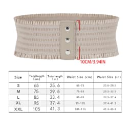 Ruffles Wide Belt Triple Buckle Elegant Elastic Waistband Decorative Dress Girdle for Women Large Size