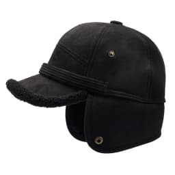 FS Vintage Black Brown Winter Baseball Cap For Men Thick Plush Bomber Hats Outdoor Windproof Women Earflap Hat Bone Masculino
