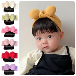 Lovely Baby Bowknot Bangs Wigs Hairbands Girls Hair Accessories Fashionable Hairpiece Headwear for Newborns