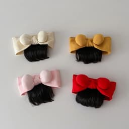 Lovely Baby Bowknot Bangs Wigs Hairbands Girls Hair Accessories Fashionable Hairpiece Headwear for Newborns