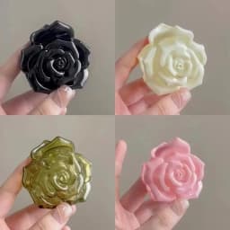 New French Three-dimensional Camellia Hair Claw Acrylic Elegant Flower Crab Hair Clips Hair Accessories Headdress for Women Girl