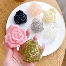 New French Three-dimensional Camellia Hair Claw Acrylic Elegant Flower Crab Hair Clips Hair Accessories Headdress for Women Girl