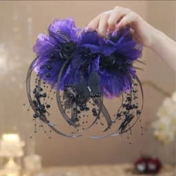 Women Luxury Autumn Winter French Style Flower Bead Feather Tassel Hair Accessories Female Hairpin Shark Hair Claw Headdress