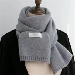 Fashion Cashmere Scarf Winter Knitting Men Women Thermal Scarf Wool Blend Neckerchief Solid Color Warmer Neck Cover New 2025