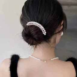 Pearl Water Diamond Metal Pan Hair Insert Comb Ball Head Party Pan Hair Comb Hairpin Wedding Holiday Gift Hair Accessory