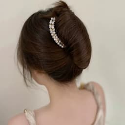 Pearl Water Diamond Metal Pan Hair Insert Comb Ball Head Party Pan Hair Comb Hairpin Wedding Holiday Gift Hair Accessory
