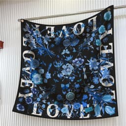 Silk Scarf Women Trees Printed Square Scarves Head Echarpes Silk Foulards Femme Wraps Beach Shawls Bandana Lady Hijabs 90CM