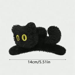 1pc Multi-Color Women's and Girls' Autumn and Winter Plush Three-Dimensional Cat, Large Size, Cute Clip, Shark Clip, Hair Claw