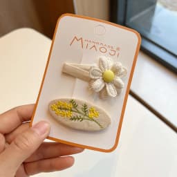 2Pcs/Set Girls Cloth Hair Clips Baby Cute Bow Hairpins Kids Floral Hairclip Lace Embroidery Hair Pins And Clips Hair Accessories