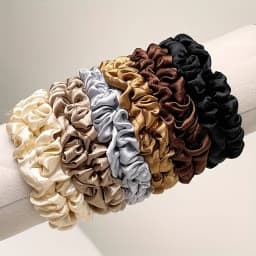 8pcs Elegant and Simple Brown Scrunchie High-Low Ponytail Bun Hair Accessory