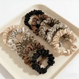 8pcs Elegant and Simple Brown Scrunchie High-Low Ponytail Bun Hair Accessory