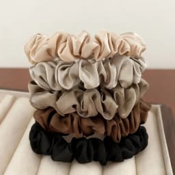 8pcs Elegant and Simple Brown Scrunchie High-Low Ponytail Bun Hair Accessory