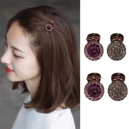 2/4Pcs Mini Hair Claw Clips Glossy Diamond Shark Clip Sweet Cute Elegant Hairpin Side Clips Women Girls Hair Jewelry Accessories
