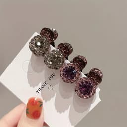 2/4Pcs Mini Hair Claw Clips Glossy Diamond Shark Clip Sweet Cute Elegant Hairpin Side Clips Women Girls Hair Jewelry Accessories