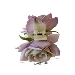 Fashion Peony Flower Flower Hair Claw Cloth Shark Clip Rose Hair Clip Cute Hairpin Korean Style Headwear Large Shark Clip Daily
