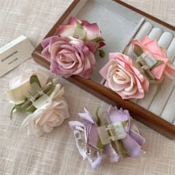 Fashion Peony Flower Flower Hair Claw Cloth Shark Clip Rose Hair Clip Cute Hairpin Korean Style Headwear Large Shark Clip Daily