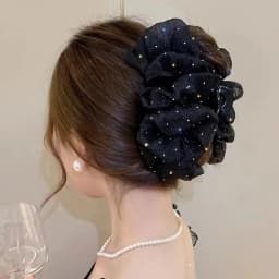 Oversized Double-Sided Diamond Bubble Clip Temperamental Mesh Hair Accessory For Women