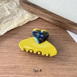 1pc Korean Acetate Grab Clip French Elegant Love Half-Tie Hairpin, High-Quality Temperament Bangs Clip Headwear