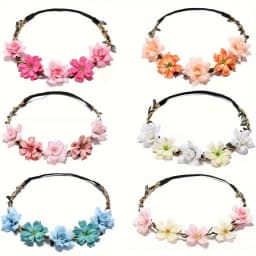 1PC Bride and Bridesmaid Headpiece, Flower Wreath, Hairband, Hair Accessory, Wrist Flower, for Travel, Seaside Vacation