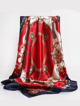 Luxury Brand Square Silk Scarves Women Hijab Shawls Print Kerchief Femme Head Scarf Foulard Bandana Beach Pareo 90cm