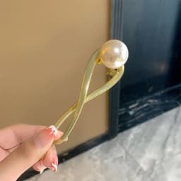 Elegant Glitter Pearl Hair Clip For Women Trendy Twisted Hair Clip Girls Fashion Daily Life Hair Accessory Jewelry Hair Pin