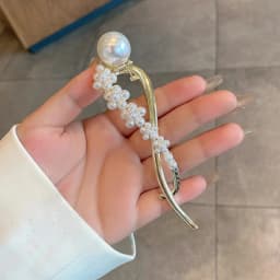 Elegant Glitter Pearl Hair Clip For Women Trendy Twisted Hair Clip Girls Fashion Daily Life Hair Accessory Jewelry Hair Pin