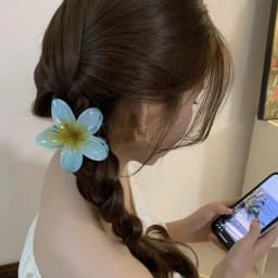 2025 New Hawaiian Gradient Hair Clips Women Flower Hair Claws Shark Hairpins Vacation Beach Style Hairpins Hair Accessories