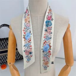 Tarot New Rose Floral Silk Scarf Women Elegant Hair Bandana Shawl Ribbon Tie Bag Decorate Accessories